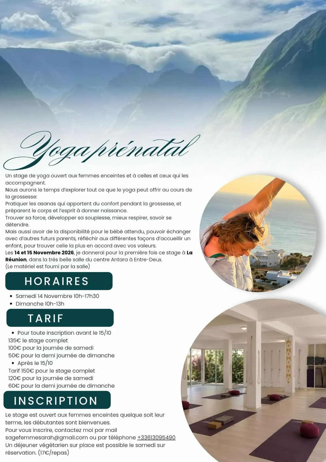 Stage de Yoga Prénatal — un temps pour soi et pour son bébé